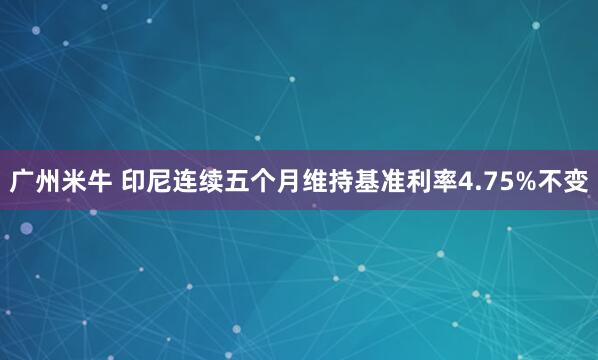 广州米牛 印尼连续五个月维持基准利率4.75%不变