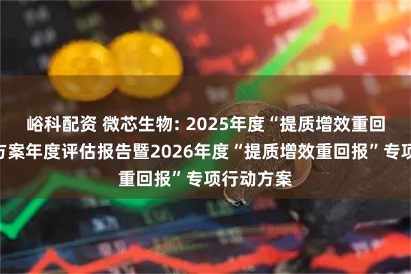 峪科配资 微芯生物: 2025年度“提质增效重回报”行动方案年度评估报告暨2026年度“提质增效重回报”专项行动方案