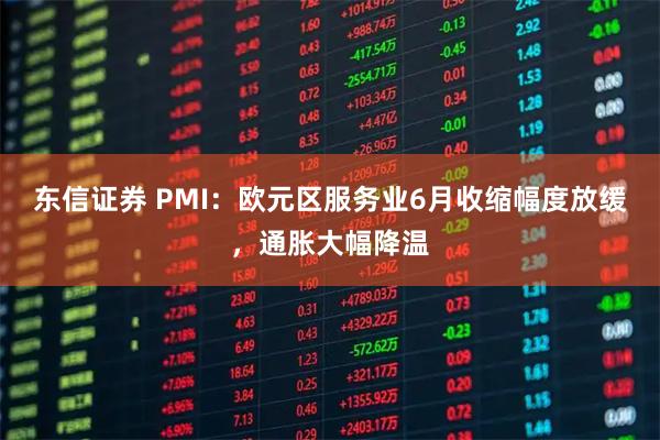 东信证券 PMI：欧元区服务业6月收缩幅度放缓，通胀大幅降温