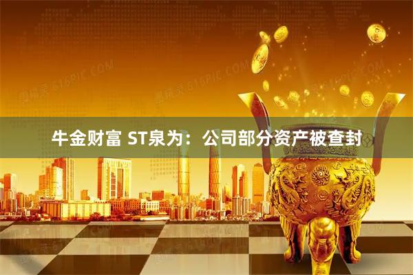 牛金财富 ST泉为：公司部分资产被查封