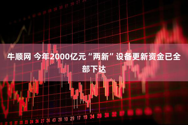 牛顺网 今年2000亿元“两新”设备更新资金已全部下达