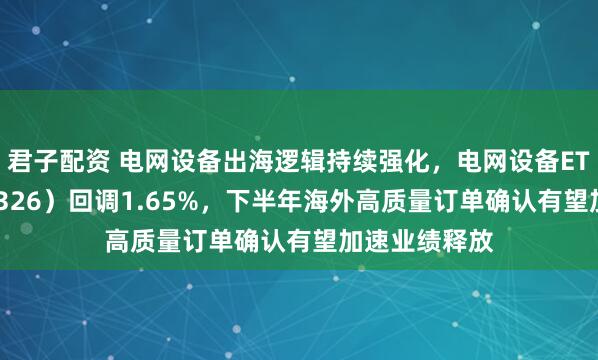 君子配资 电网设备出海逻辑持续强化，电网设备ETF华夏（159326）回调1.65%，下半年海外高质量订单确认有望加速业绩释放